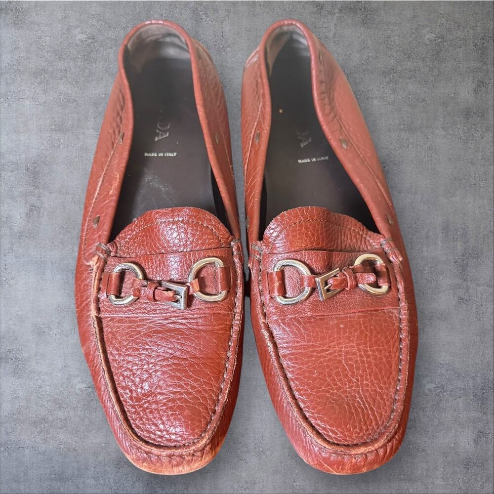 Prada Brown Leather Loafers